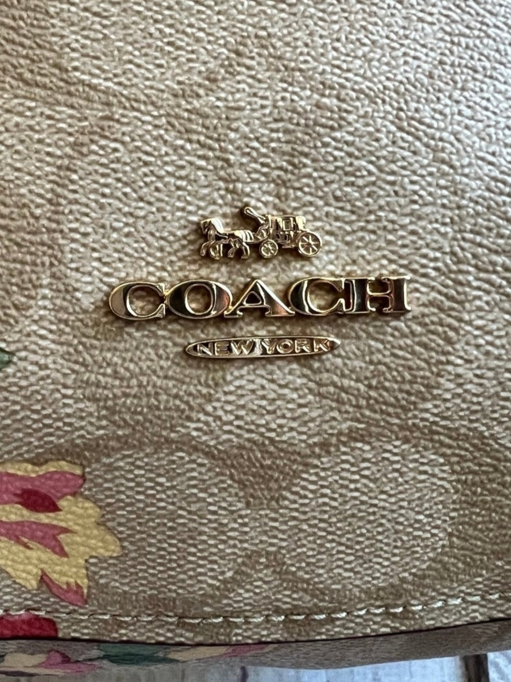 Coach Floral Print Hobo Bag in Pink and Beige - Picture 5 of 11